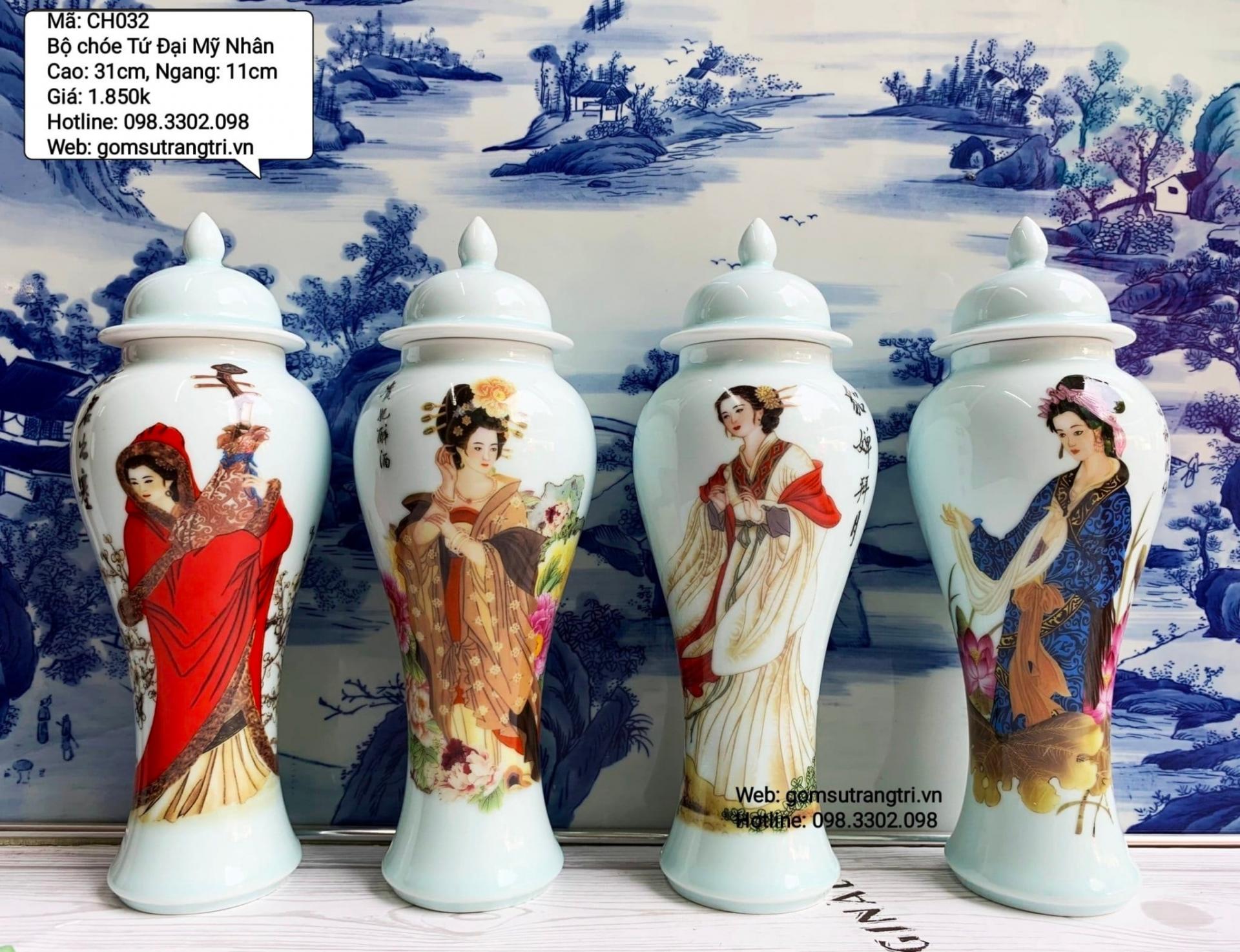 BỘ CHÓE TỨ ĐẠI MỸ NHÂN